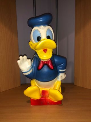 Vintage 1970 Donald Duck Bank Play Pal Plastics Walt Disney Productions 11 "