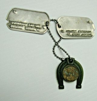Vintage Us Army Wwll Notched Dog Tags Id Military.  1941 - 1942