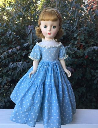 Antique Madame Alexander Little Women Amy Hard Plastic Walker Doll 14 ",  Jo Dress