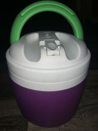 Igloo Elite Vtg 1 - Gallon Plastic Water Jug Cooler Purple Green White