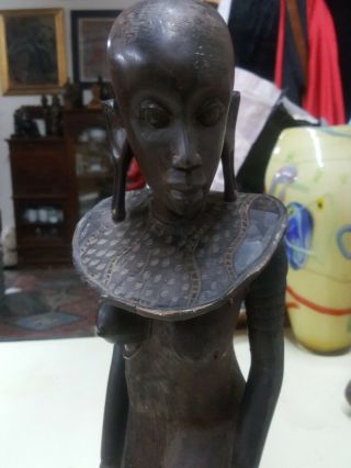 Antique Primitive Carved Wood African Tribal Sculpture Statue,  Museum Level