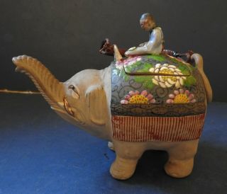 Japanese Banko Ware Elephant Teapot & Rider - Early 20th Century