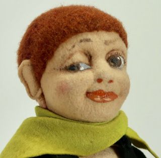 Rare Early Lenci Felt Winking /winker Hobo Character Doll 121 Series