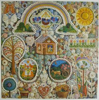 Vtg Springbok Puzzle Country Cottage Needlework Beads 500 Pc 2080 Hallmark 1979
