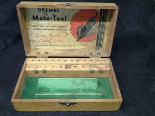 Vintage Dremel Moto - Tool Model No 2 Finger Jointed Wood Box