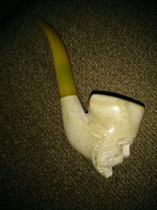 Vintage Meerschaum Tobacco Pipe.  Man ' s face with turbin. 2