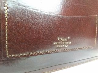 Bosca Brown Leather Three Ring Binder Hand Stained HIde Vintage 2