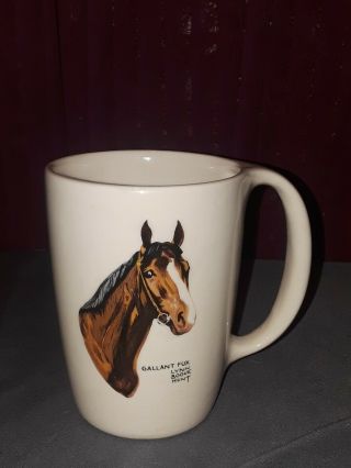 Lynn Bogue Hunt Ceramic Coffee Mug Cup Horse Gallant Fox Kentucky Derby Vintage