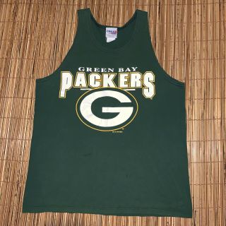 Vintage 1996 Chalk Line Green Bay Packers Tank Top Cutoff Shirt Football Nfl L