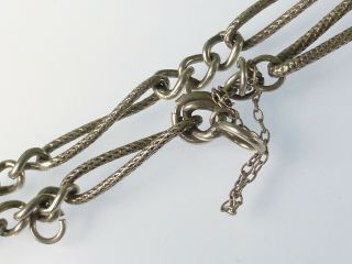 Vintage 925 Sterling Silver Fancy Long Link Chain Charm Bracelet 5g C19