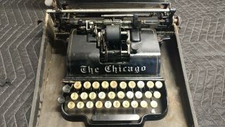Antique The Chicago Typewriter With Case