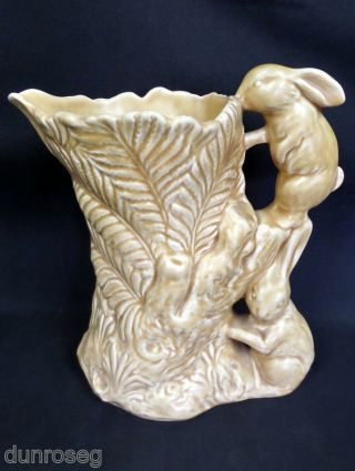Sylvac Vintage Large Tan Pottery Rabbit / Bunny Jug,  1978,