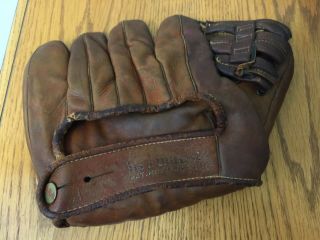 Vintage 1940s Wilson Leather Split Finger Baseball Glove Ted Williams Model