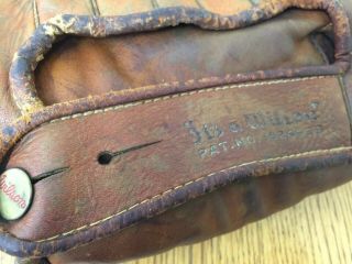 Vintage 1940s Wilson Leather Split Finger Baseball Glove Ted Williams Model 2