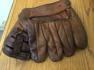 Vintage 1940s Wilson Leather Split Finger Baseball Glove Ted Williams Model 3