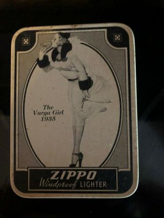 Zippo Tin  The Varga Girl  1935 Zippo Lighter Tin - No Lighter Tin Only