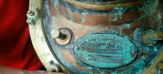 Antique Scuba Helmet Brass Divers Diving Copper Antique Navy Mark V12 Bolt Bost