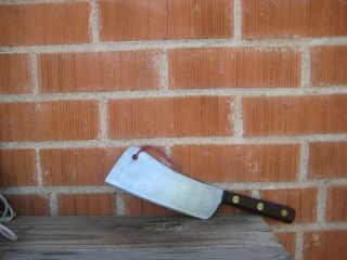 Vintage 7 " Blade X 8 Oz Weight Universal Lf&c Fine Carbon Cleaver Knife Usa
