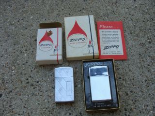 Vintage Slim Zippo Lighters With Boxes