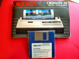 Vtg Okidata Okimate 20 Personal Color Printer Handbook & Color Print Floppy Disk