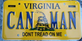 Gadsden Dont Tread On Me Virginia License Plate Antique Oil Can Collector Gift