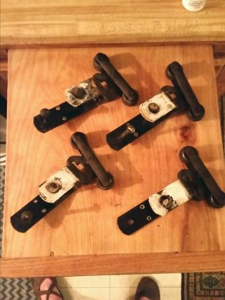 Set of Antique ' Cannon Ball ' Sliding Barn Door Rollers,  Hardware 2