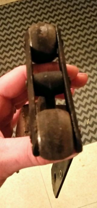 Set of Antique ' Cannon Ball ' Sliding Barn Door Rollers,  Hardware 3