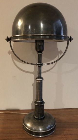 Vintage Ralph Lauren Home Carthage Helmet Table Lamp Rare Antique Silver 11094as
