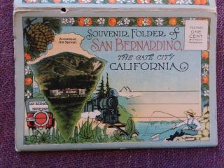 Vintage San Bernardino Postcard Folder 1920 - 30 