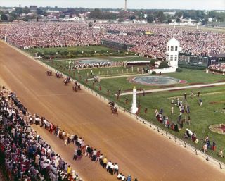 Secretariat & Entire Field - 1973 Kentucky Derby Wide Angle Photo