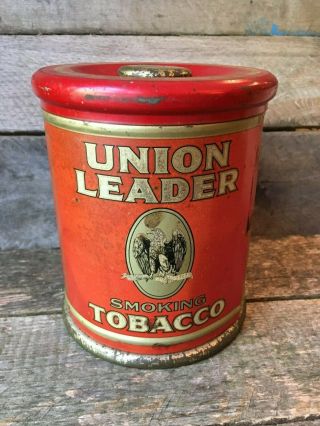 Vintage Union Leader Smoking Tobacco Tin By P.  Lorillard Co.