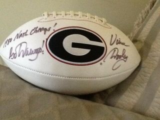 Georgia Bulldogs Vince Dooley 1980 National Champions Autographed Football