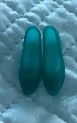 Vintage Barbie Francie Aqua Blue Squishy Low Heel Shoes Japan