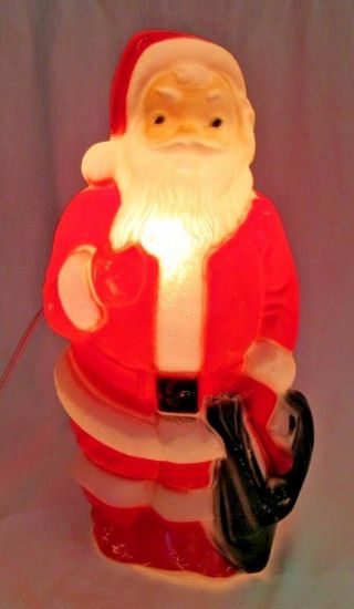 Vtg 1968 Empire Santa Claus Plastic Light Up Blow Mold Christmas 13 "