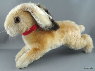 Steiff Hoppy Rabbit Mohair Plush 1950s Bunny Glass Eyes 17 Cm No Id Vtg