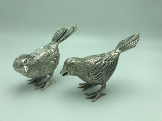Set Of 2 Vintage Silver Tone Metal Birds By Andrea By Sadek