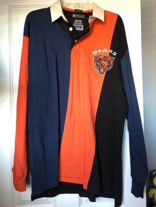 Mens Vintage Mirage Chicago Bears Long Sleeve Shirt Size Xl Logo Stripes
