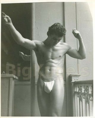 1950s Vintage 8x10 Les Demi Dieux Male Nude Orest Smooth Muscle Nyc Gym Beefcake