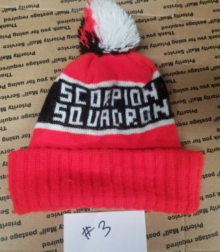 Scorpion Snowmobile Vintage Snowmobile Scorpion Squadron Knit Hat 3