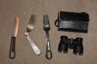 Us Military Fork And Knife Binocular Set Old War Vintage