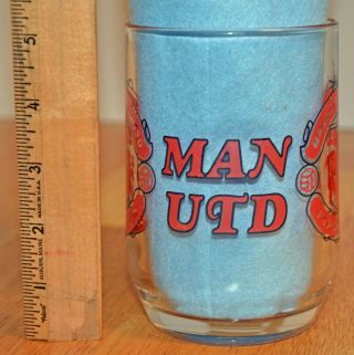 Vintage Manchester United Football Club Glass Beer Mug Soccer Uk 1 Pint 16 Oz