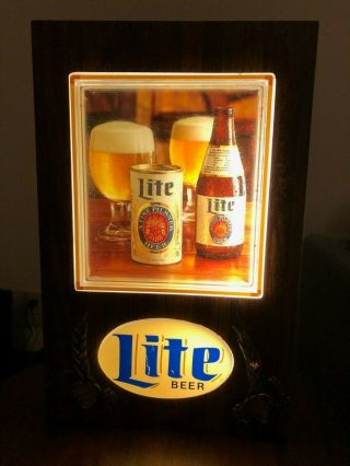 Vintage Miller Lite Beer Sign - Lights Up Nicely
