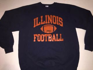 Illinois Vtg 80s 90s Usa Champion Sweatshirt Xxl Crewneck Football Ncaa Uni