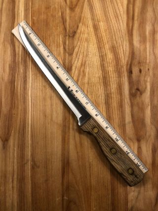 Vintage Old Homestead Lifetime Cutlery Fillet Knife Wood Handle Stainless Japan