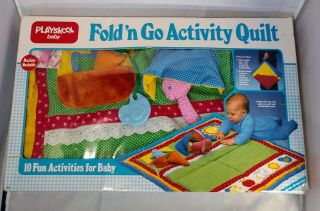 Vintage 1985 Playskool Fold N Go Quilt Infant Activity Matt
