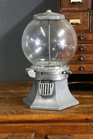 Vintage Columbus Gum Ball Peanut Vending Machine Antique Glass Globe Old Model