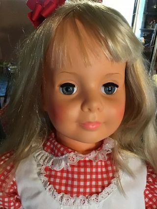 Vintage 1981 Ideal Platinum Blonde Patti Playpal Doll 35” No Box