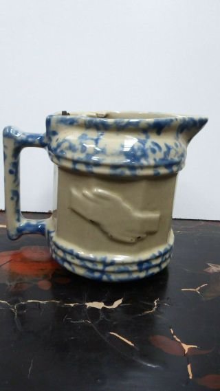 Vintage Australian Pottery Small Porcelain Kettle Mottled Blue Glaze Ceramic