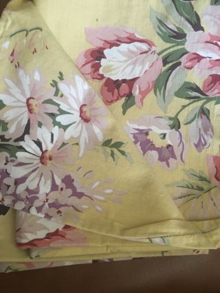 Vtg Ralph Lauren " Sophie Brooke " Yellow Floral Standard Pillowcases Pair