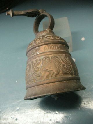 Vintage Solid Cast Brass / Bronze Bell Qui Me Tangit Vocem Meam Audit